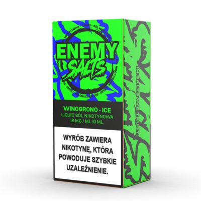 Liquid ENEMY SALTS Winogrono Ice 18ml 10ml AKCYZA 2025