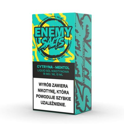 Liquid ENEMY SALTS Cytryna Mentol 18mg 10ml AKCYZA 2025