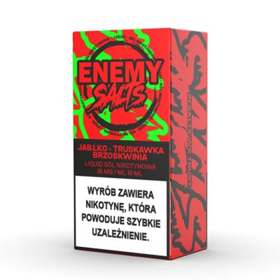 Liquid ENEMY SALTS Jabłko Truskawka Brzoskiwnia 18mg 9ml