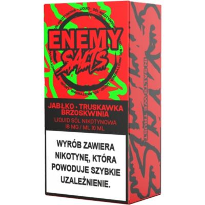 Liquid ENEMY SALTS Jabłko Truskawka Brzoskwinia 18mg 10ml